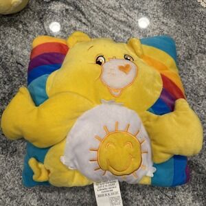 Vtg Care Bears Sunshine Bear 3‎ Dimensional Throw Pillow 12" 2004 Very Clean